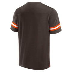 Cleveland Browns Jersey Tackle V-Neck T-Shirt - Brown discount