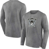 Las Vegas Raiders Washed Primary Long Sleeve T-Shirt - Heather Charcoal online