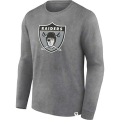 Las Vegas Raiders Washed Primary Long Sleeve T-Shirt - Heather Charcoal online