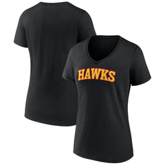 Atlanta Hawks Women's Wordmark V-Neck T-Shirt - Black sale