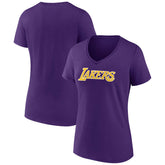 Los Angeles Lakers Women's Wordmark V-Neck T-Shirt - Purple outlet