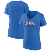 Oklahoma City Thunder Women's Wordmark V-Neck T-Shirt - Blue shop