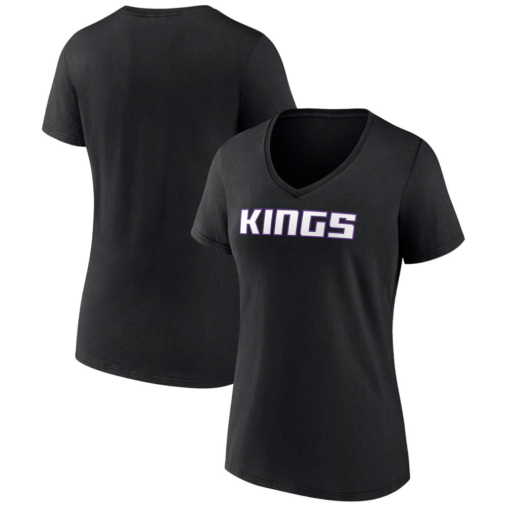 Sacramento Kings Women's Wordmark V-Neck T-Shirt - Black shop