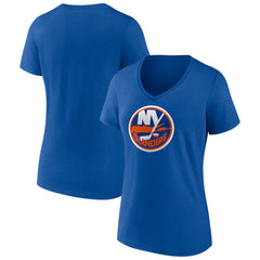 New York Islanders Women's Team Logo V-Neck T-Shirt - Royal T-shirts