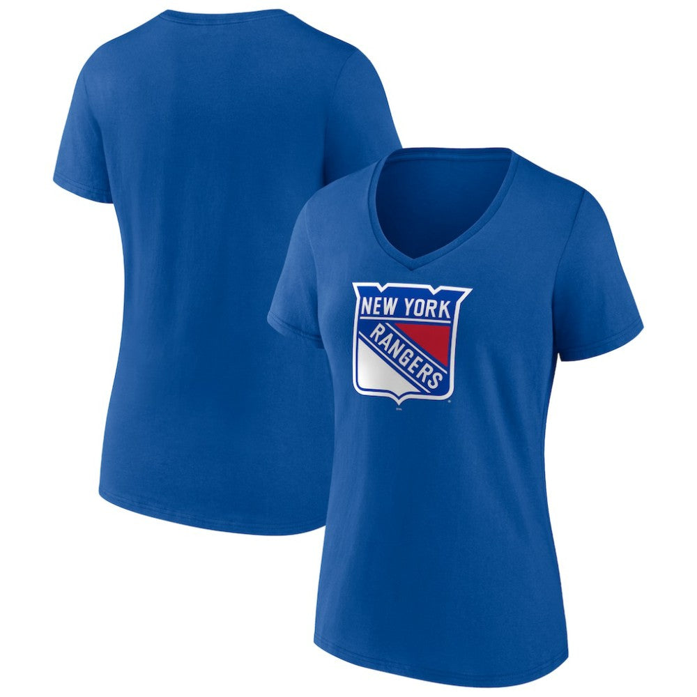New York Rangers Women's Team Logo V-Neck T-Shirt - Royal T-shirts