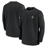 New Orleans Saints 2023 Sideline Throwback Heavy Brushed Waffle Long Sleeve Top - Black outlet