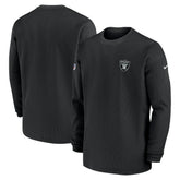 Las Vegas Raiders 2023 Sideline Throwback Heavy Brushed Waffle Long Sleeve Top - Black cheap