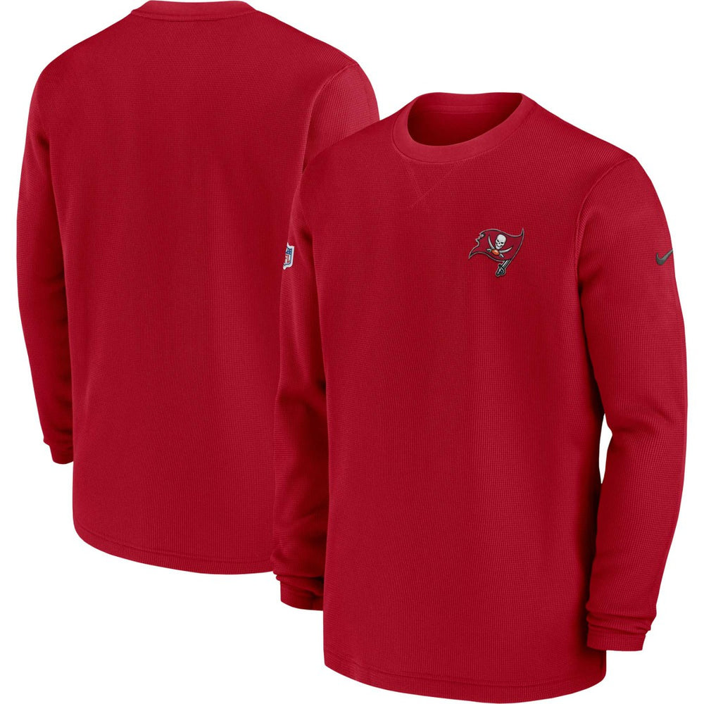 Tampa Bay Buccaneers 2023 Sideline Throwback Heavy Brushed Waffle Long Sleeve Top - Red on sale