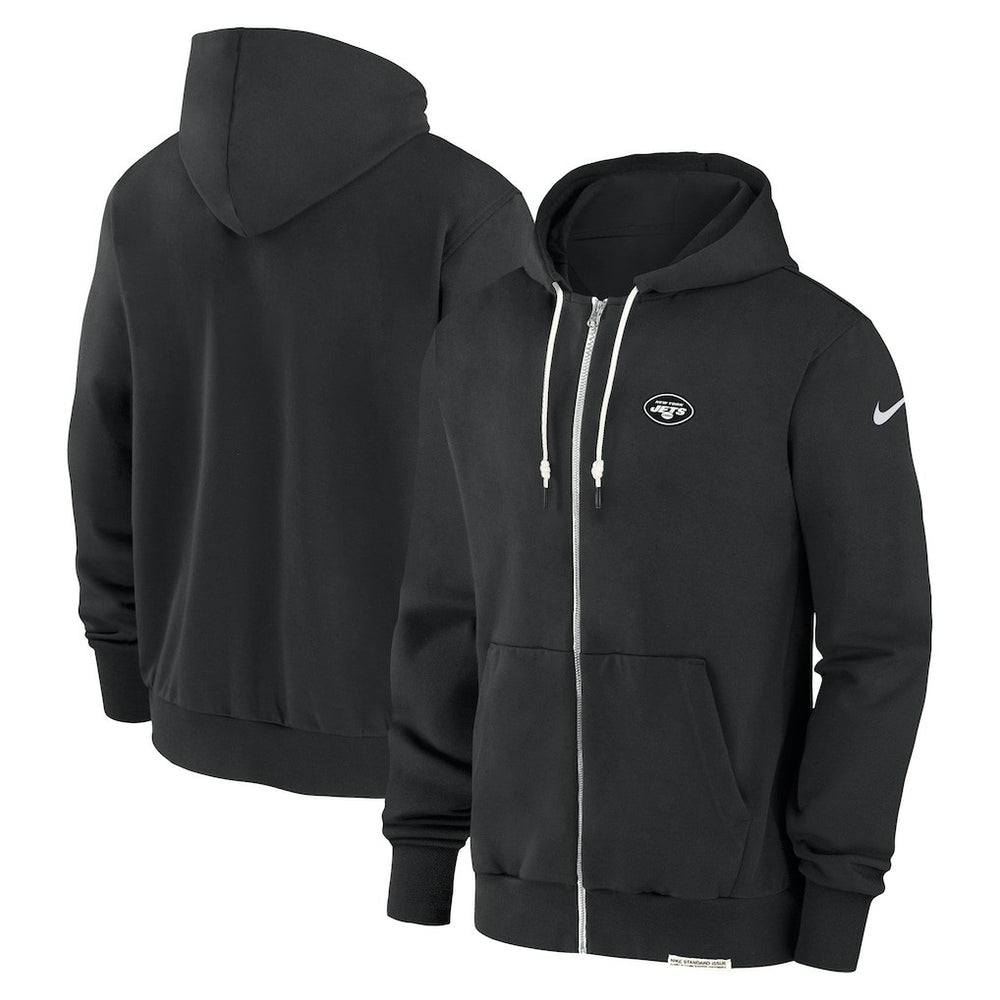 New York Jets Sideline Performance Full-Zip Hoodie Sweatshirt - Black on sale