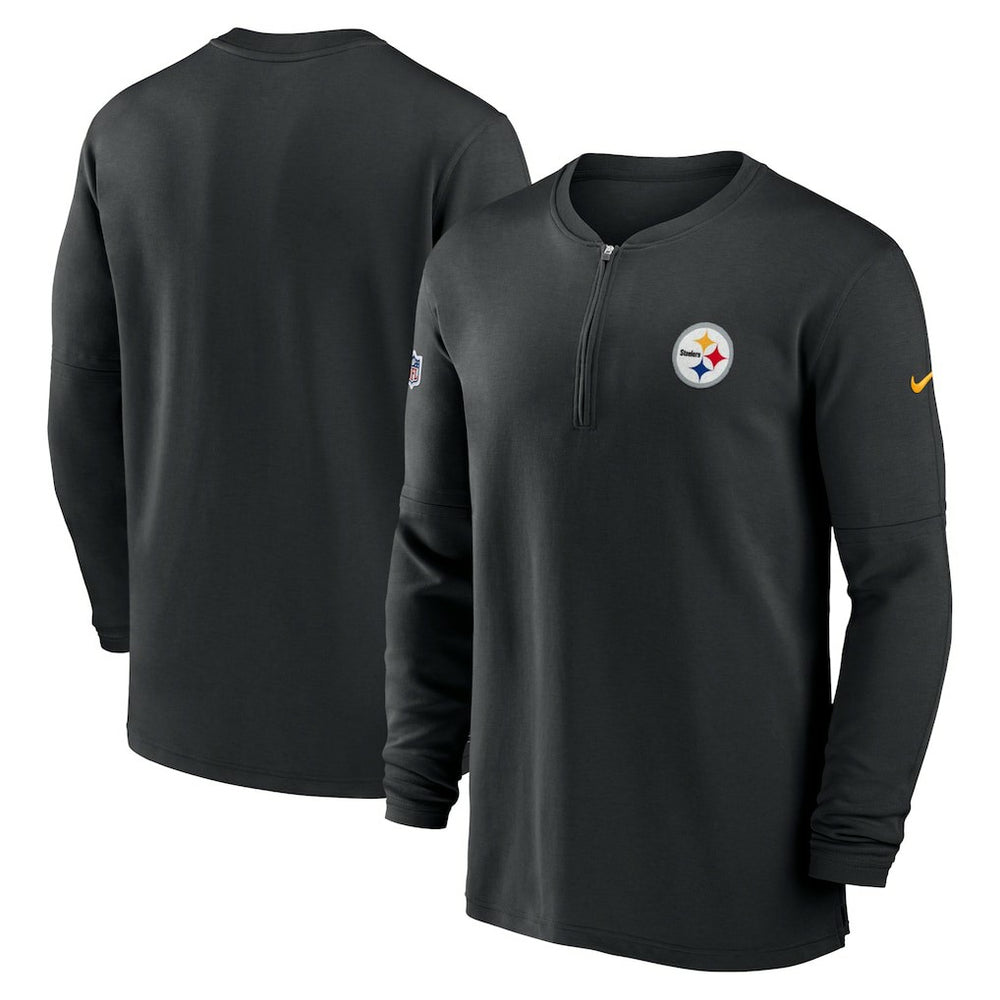 Pittsburgh Steelers 2023 Sideline Performance Long Sleeve Tri-Blend Quarter-Zip Top - Black sale
