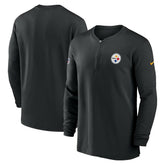 Pittsburgh Steelers 2023 Sideline Performance Long Sleeve Tri-Blend Quarter-Zip Top - Black sale