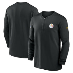 Pittsburgh Steelers 2023 Sideline Performance Long Sleeve Tri-Blend Quarter-Zip Top - Black sale