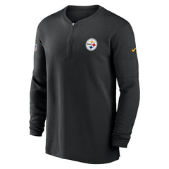 Pittsburgh Steelers 2023 Sideline Performance Long Sleeve Tri-Blend Quarter-Zip Top - Black sale