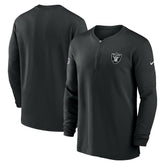 Las Vegas Raiders 2023 Sideline Performance Long Sleeve Tri-Blend Quarter-Zip Top - Black outlet