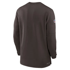 Cleveland Browns 2023 Sideline Performance Long Sleeve Tri-Blend Quarter-Zip Top - Brown for sale