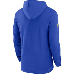 Los Angeles Rams Sideline Performance Long Sleeve Hoodie T-Shirt - Royal discount