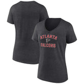 Atlanta Falcons Women's Victory Arch Team V-Neck T-Shirt - Charcoal outlet