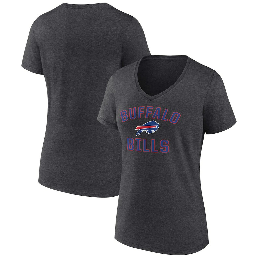 Buffalo Bills Women's Victory Arch Team V-Neck T-Shirt - Charcoal discount