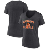 Cincinnati Bengals Women's Victory Arch Team V-Neck T-Shirt - Charcoal for sale