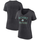 Miami Dolphins Women's Victory Arch Team V-Neck T-Shirt - Charcoal outlet