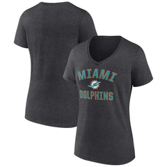 Miami Dolphins Women's Victory Arch Team V-Neck T-Shirt - Charcoal outlet