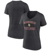 Minnesota Vikings Women's Victory Arch Team V-Neck T-Shirt - Charcoal for sale