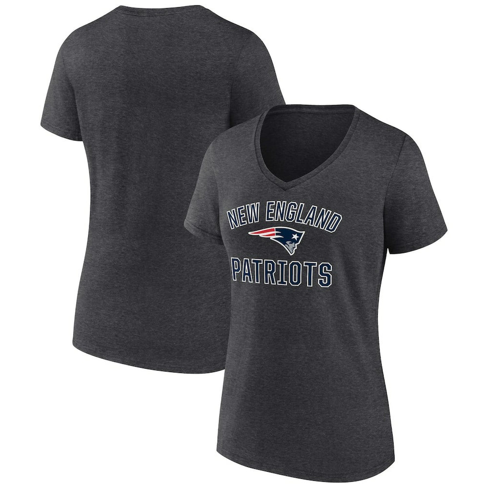 New England Patriots Women's Victory Arch Team V-Neck T-Shirt - Charcoal sale