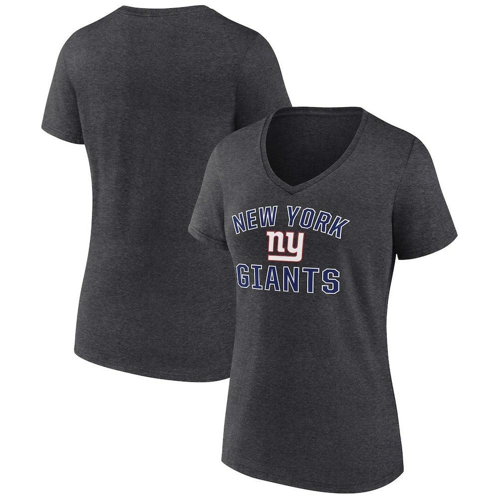New York Giants Women's Victory Arch Team V-Neck T-Shirt - Charcoal outlet