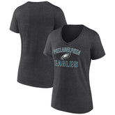 Philadelphia Eagles Women's Victory Arch Team V-Neck T-Shirt - Charcoal discount