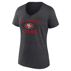 San Francisco 49ers Women's Victory Arch Team V-Neck T-Shirt - Charcoal cheap