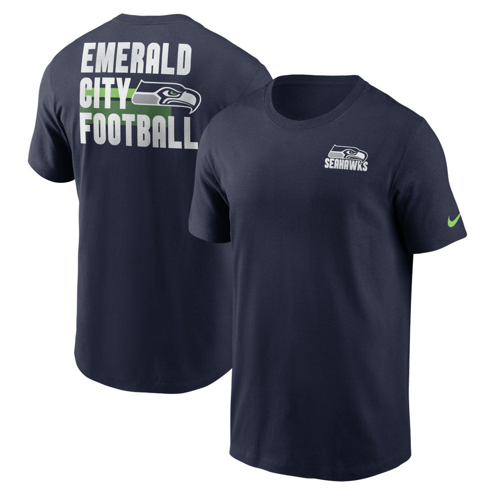 Seattle Seahawks Blitz Essential T-Shirt - College Navy on sale