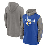 Los Angeles Rams Fashion Color Block Pullover Hoodie - Royal cheap