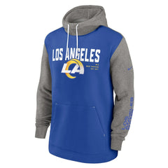 Los Angeles Rams Fashion Color Block Pullover Hoodie - Royal cheap