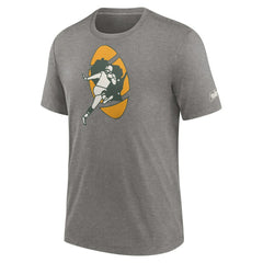 Green Bay Packers Rewind Logo Tri-Blend T-Shirt - Heather Charcoal cheap