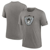 Las Vegas Raiders Rewind Logo Tri-Blend T-Shirt - Heather Charcoal on sale