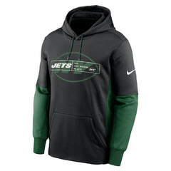 New York Jets Color Block Fleece Performance Pullover Hoodie - Black sale