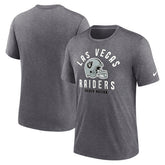 Las Vegas Raiders Helmet Tri-Blend T-Shirt - Heather Charcoal discount
