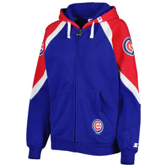 Chicago Cubs Starter Women's Hail Mary Full-Zip Hoodie Royal/Red