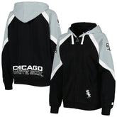Chicago White Sox Starter Women's Hail Mary Full-Zip Hoodie Black/Silver