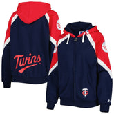 Minnesota Twins Starter Women's Hail Mary Full-Zip Hoodie Navy/Red