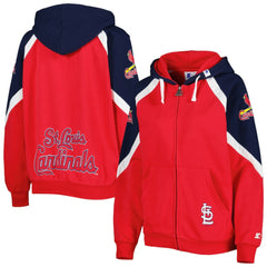 St. Louis Cardinals Starter Women's Hail Mary Full-Zip Hoodie Red/Navy
