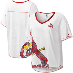 St. Louis Cardinals Starter Women's Perfect Game V-Neck T-Shirt White