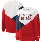 Boston Red Sox Starter Women's Shutout Pullover Sweatshirt White/Red