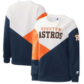 Houston Astros Starter Women's Shutout Pullover Sweatshirt White/Navy