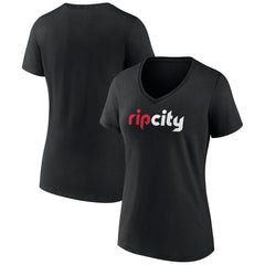Portland Trail Blazers Women's Alternate Logo V-Neck T-Shirt - Black cheap
