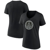 San Antonio Spurs Women's Alternate Logo V-Neck T-Shirt - Black discount