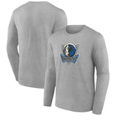 Dallas Mavericks Alternate Logo Long Sleeve T-Shirt sale - Gray on sale