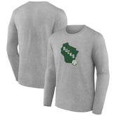 Milwaukee Bucks Alternate Logo Long Sleeve T-Shirt - Gray cheap