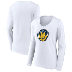 Memphis Grizzlies Women's Alternate Logo V-Neck Long Sleeve T-Shirt - White cheap