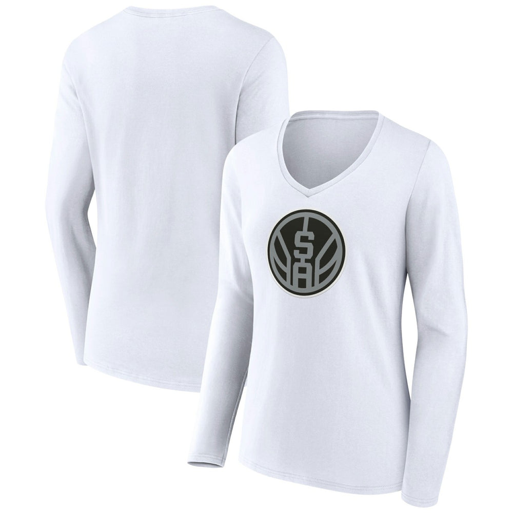 San Antonio Spurs Women's Alternate Logo V-Neck Long Sleeve T-Shirt - White online